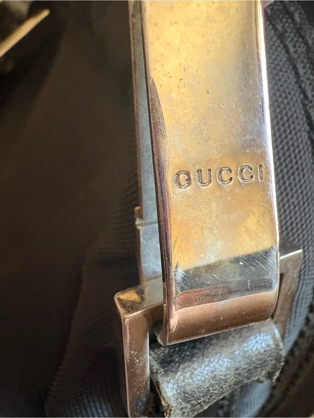 Vintage Gucci Black Nylon Briefcase with Leather Trim